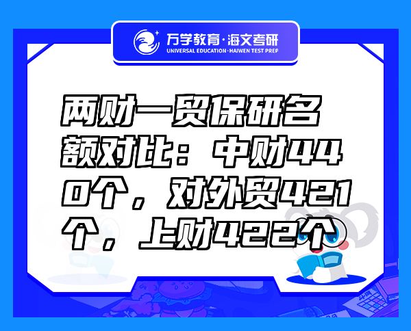 两财一贸保研名额对比：中财440个，对外贸421个，上财422个