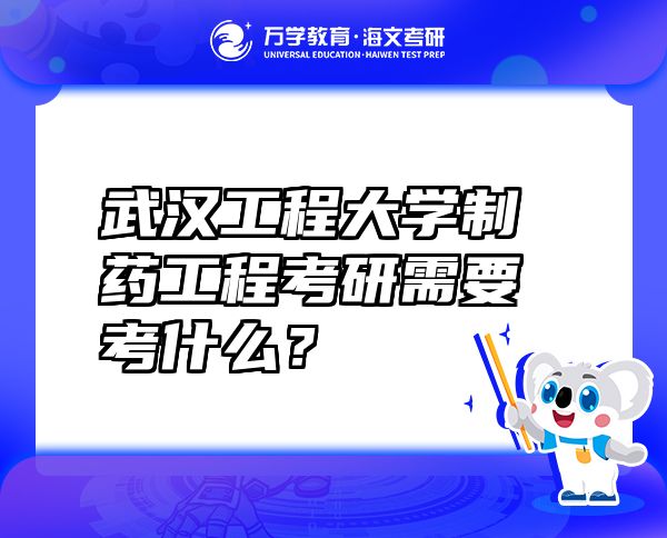 武汉工程大学制药工程考研需要考什么？